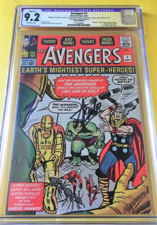 Avengers 1 Cgc 9.  2 Restored 1963 Ss Comic Book Stan Lee Auto Signature Endgame