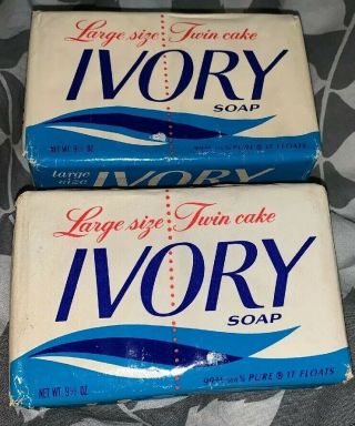 1 Pk Vintage Ivory Soap Large Size Twin Cake Bar Procter & Gamble | Nos