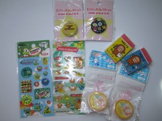 Sanrio Osaru No Monkichi Monkey Badge Pin Stickers Eraser Keroppi Stickers