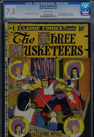 Classic Comics 1 - Cgc - 1st - Three Musketeers By Alexandre Dumas -