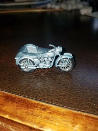 Vintage Lesney Matchbox Sparkle Blue Triumph Motorcycle And Sidecar