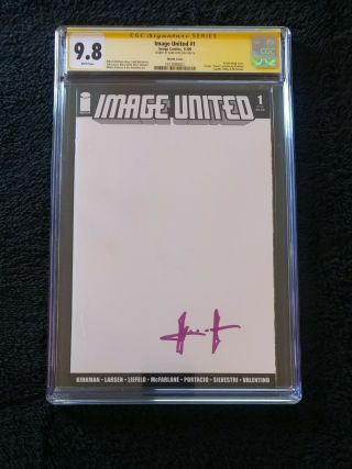 Image United 1 Blank Cover Variant Cover 9.  8 Nm/m Cgc Signed Sam Kieth