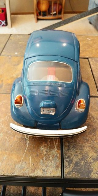 Vintage 1971 Jim Beam Kentucky Whiskey VW Beetle Decanter Blue Volkswagon COOL 4