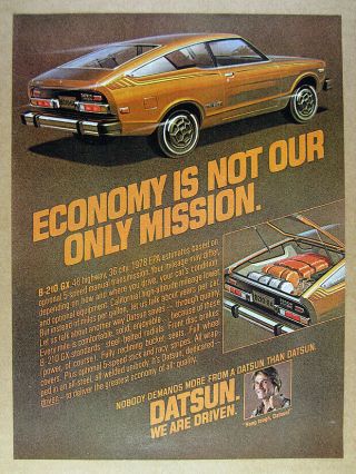 1978 Datsun B - 210 Gx Car Illustration Art Vintage Print Ad