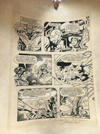 SIGNED JACK KIRBY Comic Art CAPTAIN 3 - D Inscribed to RAY ZONE 10