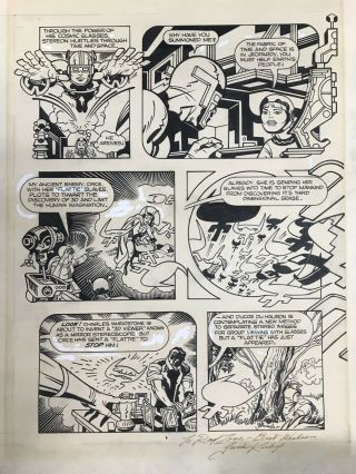 Signed Jack Kirby Comic Art Captain 3 - D Inscribed To Ray Zone