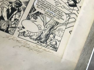 SIGNED JACK KIRBY Comic Art CAPTAIN 3 - D Inscribed to RAY ZONE 6