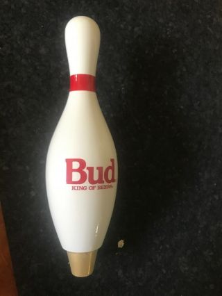 Budweiser Bud Figural Bowling Pin Tap Handle.