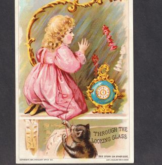 Alice In Wonderland Looking Glass 1894 Lewis Carroll Victorian Coffee Trade Card