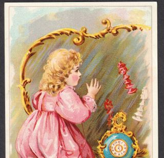 Alice in Wonderland Looking Glass 1894 Lewis Carroll Victorian Coffee Trade Card 2