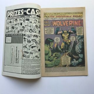 The Incredible Hulk 181 - 1st App of Wolverine X - men Marvel 1974 MVS intact 4