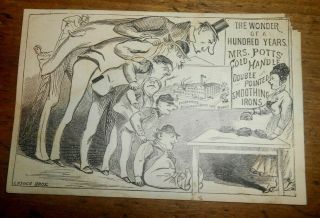 Early Ant.  Advertising Enterprize,  Mrs.  Potts Sad Iron Phila. ,  Pa.  Trade Card Nr