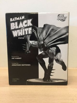 Dc Direct Batman Black & White First Edition Joe Kubert Statue Limited /3800 O2