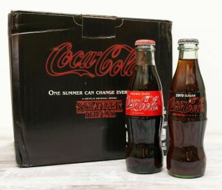 2019 Stranger Things Season 3 Coca - Cola & Coke Zero Bottle Set With Promo Box