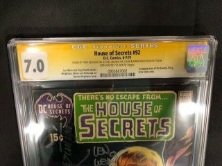 House of Secrets 92 CGC SS 7.  0 3x Signed Wrightson Wein Dezuniga 1st Swamp Thing 2