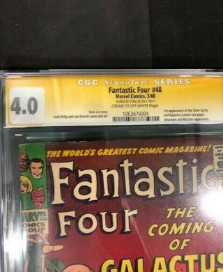 Fantastic Four 48 (1966) CGC SS 4.  0 Signed Stan Lee 1st Silver Surfer Galactus 2