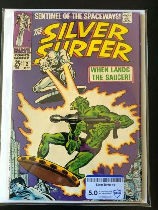 The Silver Surfer (vol.  1) 2,  Cbcs (not Cgc) Raw Grade 5.  0 (vg/fn),  Marvel