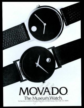 1986 Movado Museum Watch 2 Styles Photo Vintage Print Ad
