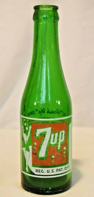 Vintage 7up Swimsuit Bottle Green Glass Two Color 44 Chehalis Wa Forget - Me - Not