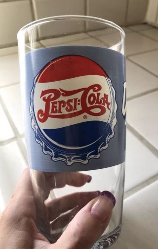 Vintage Pepsi Cola Brand Ice Cold Cap 31408 Drinking Glass 30 oz.  Set of 4 NWT 6