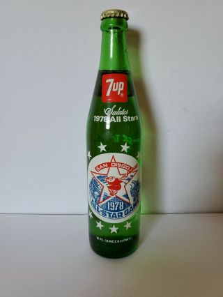 1978 FULL 16 OZ 7UP Commemorative Bottle San Diego Padres All Star Game 7