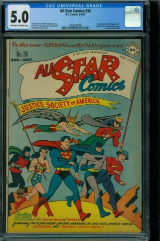 All - Star Comics 36 Cgc 5.  0 - Ow/w Pages