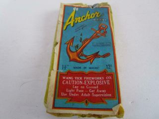 Vintage Advertising Label Only Anchor Brand Firecracker Pack