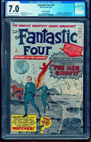 Fantastic Four 13 Cgc 7.  0 Pedigree 1st First Watcher & Red Ghost Key Issue
