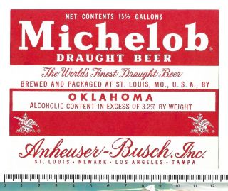 Usa Missouri Mo.  St.  Louis Anheuser Busch Michelob Set Of 3 Diff Labels