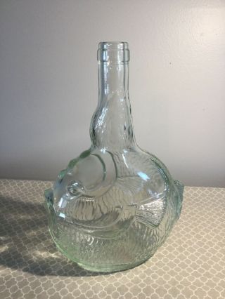 Fish Bottle 9.  25 " Vetreria Etrusca Italian Glass Water Decanter / Vase