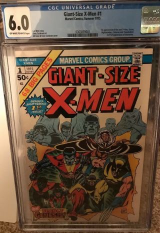 Giant - Size X - Men 1 Cgc 6.  0 Ow - W Pages 1st X - Men 2nd Full Wolverine 1975