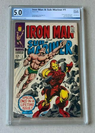 Iron Man & Sub - Mariner 1 Pgx 5.  0 Ow/w Pages (marvel 4/68) Pre Iron Man 1