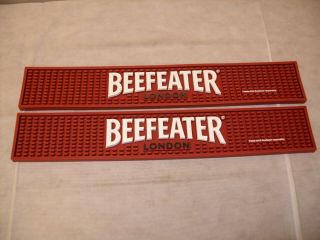(2) Beefeater English Gin - Promo Branded Rubber Bar Rail Spill Mat -