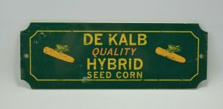 Dekalb Seed Corn Flying Ear Farm Sign Green Pressed Cardboard 17 " Long