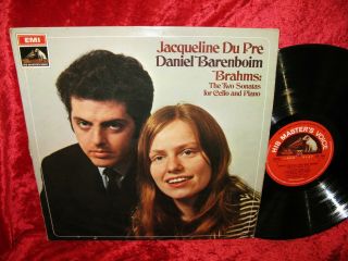 1968 Uk Exc,  Asd 2436 Ed1 1st S/c Stereo Brahms Cello Sonatas Jacqueline Du Pre