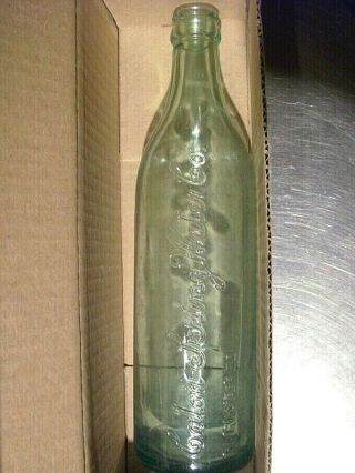 Vintage pale green water bottle CATON SPRING WATER CO in raised letters 10 