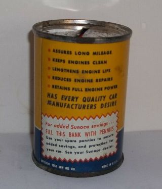 Vintage Sunoco Dynalube Motor Oil Can Bank 2