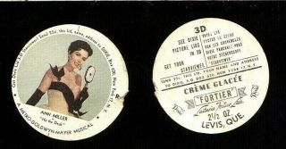 Ann Miller On A Rare Colored Dixie Lid By Laiterie Fortier Of Levis,  Quebec