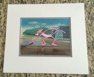 Pink Panther Production Cel Hand Painted Double Matted