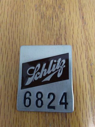 Schlitz Beer Employee Badge Pin Number 6824