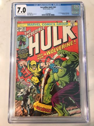 Incredible Hulk 181 Cgc 7.  0 Ow - W 1st Wolverine Cheapest On Ebay