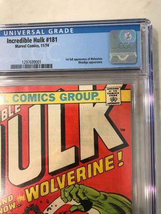 Incredible Hulk 181 CGC 7.  0 OW - W 1st Wolverine CHEAPEST ON EBAY 3