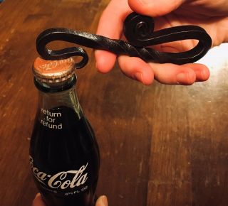 Hand Forged Steel Bottle Opener Rustic Anniversary Gift Beer Opener Made In Usa