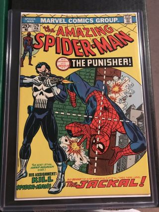 Spiderman 129 1974 Bright Colors.  Book.  1st Punisher.  