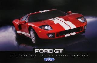 2005 2006 Ford Gt Car Dealer Poster Print 2 Double Sided 24 X 36 "