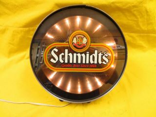 Vintage Schmidts Lighted Bar Room Beer Sign