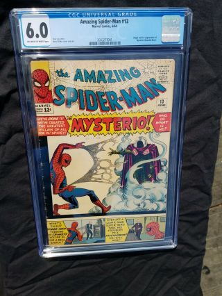 Spider - Man 13 Cgc 6.  0 (jun 1964) 1st Appearance Of Mysterio,  Key Book