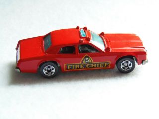 Vintage 1977 Hot Wheels Fire Chief (5,  Red),  Malasia,