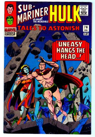 Tales To Astonish 76 In Vf 1965 Marvel Comics With Sub - Mariner And The Hulk