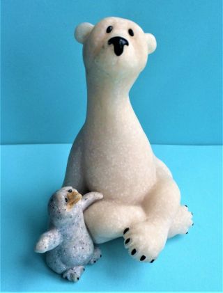 Second Nature Quarry Critters Pashmina & Peeps Polar Bear Penguin Figurine